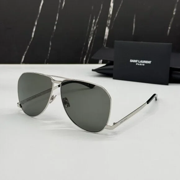 NEW SAINT LAURENT SL690 DUST 002 SUNGLASSES MEN SILVER EYEWEAR SL 690 DUST 002